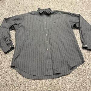 Polo Golf Ralph Lauren Lofting Button Down Shirt Sz L Gray Plaid Cotton Preppy